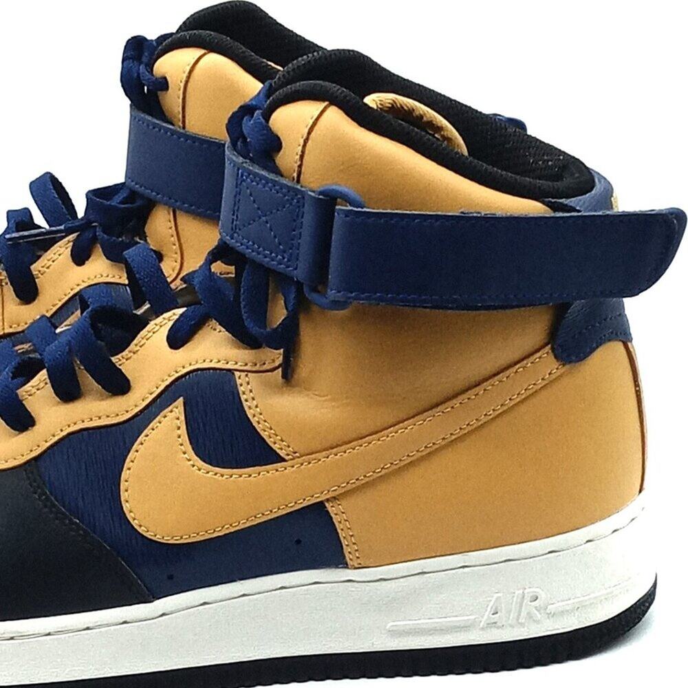 Nike Air Force 1 High Top Athletic Shoes Men 11.5 Yellow / Black Lace & Loop EUC - Picture 8 of 12